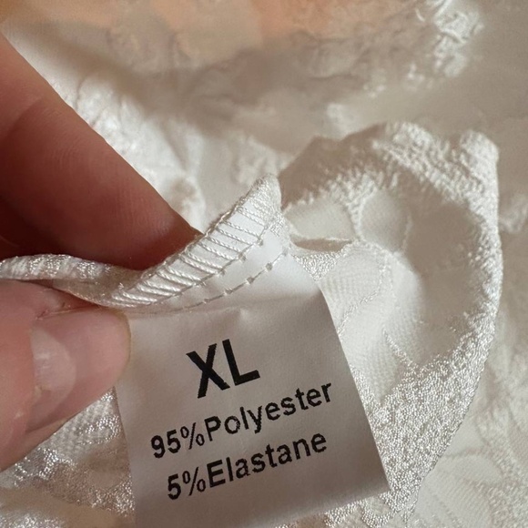 White Ruffle Strapless Jacquard Mini Dress | XL | Bridal Summer Look - Picture 4 of 4